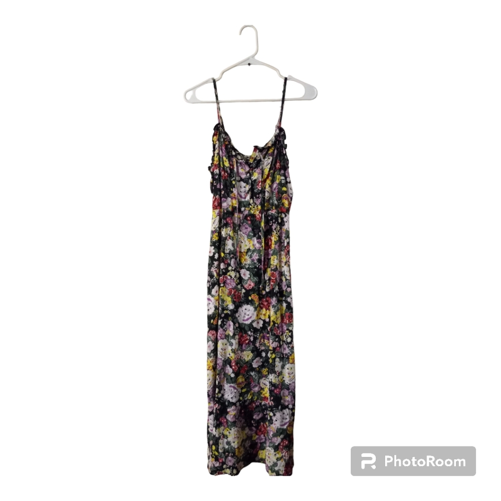 Wild Fable Floral Print Long Spaghetti Strap Dress sz XS